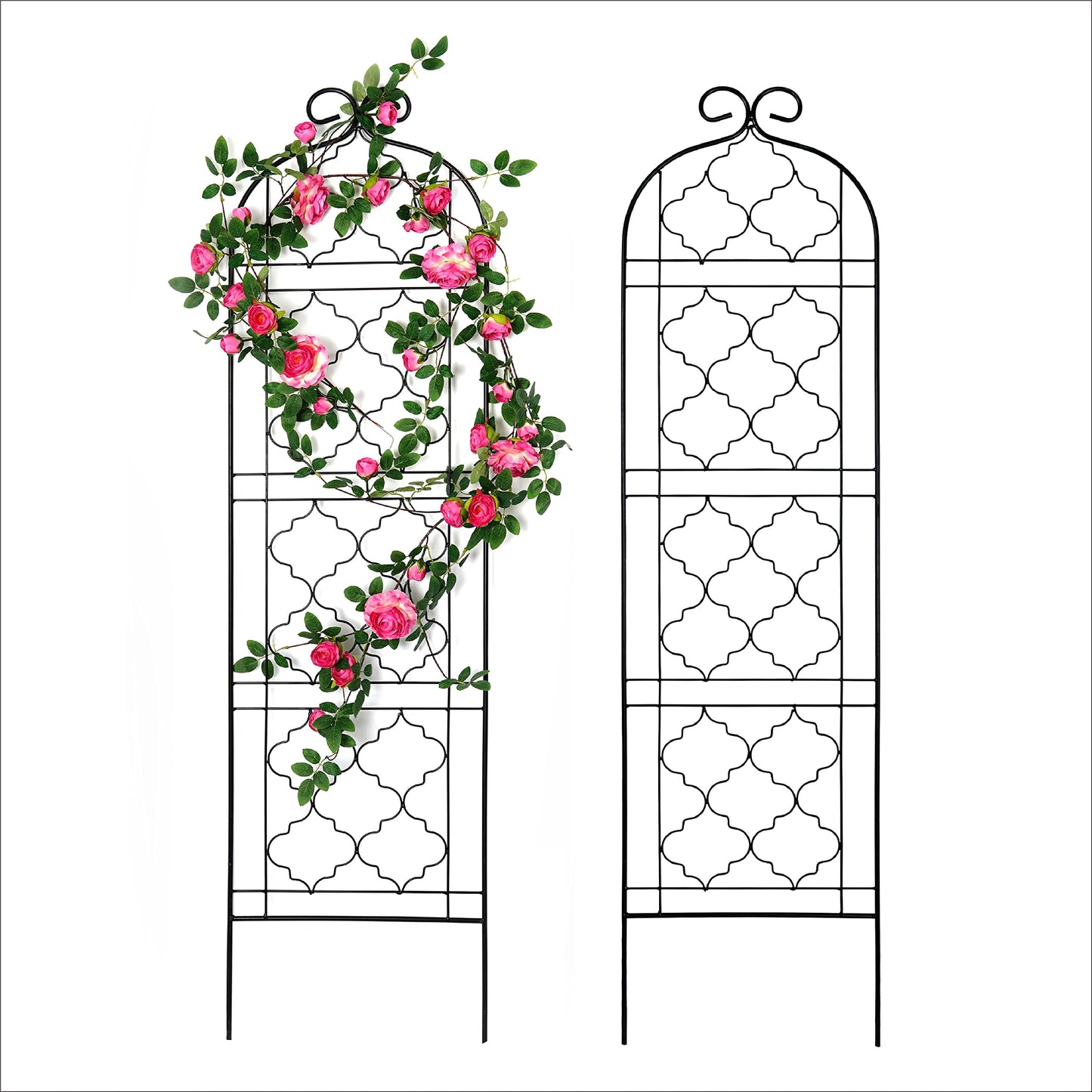 SCENDOR Garden Trellis for Vines and Climbing Plants Outdoor, Iron Wire Lattices Grid Panels for Potted Climbing Pergola Cucumber Tomato Rose