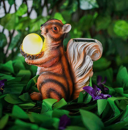 Novelty Solar Red Squirrel Garden Ornament