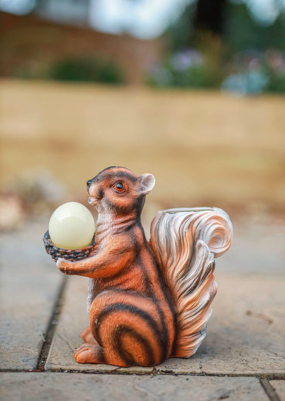 Novelty Solar Red Squirrel Garden Ornament