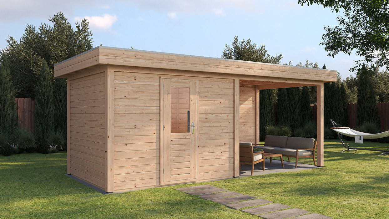 Lugarde Select - Gloucester Modern log Cabin 300x250cm with 300cm Canopy