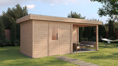 Lugarde Select - Gloucester Modern log Cabin 300x250cm with 300cm Canopy