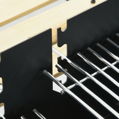 Outsunny Charcoal BBQ Grill with Side Table, Storage Shelf and Wheels