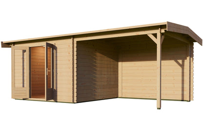 Apex 3m x 6m Log Cabin with Canopy