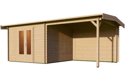 Apex 3m x 6m Log Cabin with Canopy