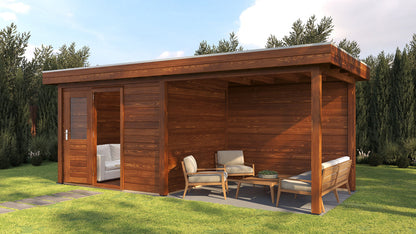 Lugarde Select - Gloucester Modern log Cabin 300x250cm with 300cm Canopy
