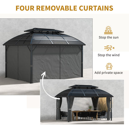Outsunny 4 x 3(m) Polycarbonate Gazebo for Lawn, Yard, Patio, Deck