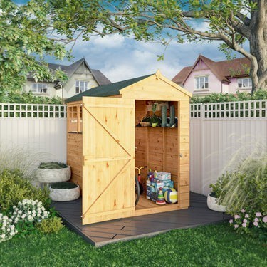 Mercia Premium Woodsman Shiplap Apex Shed 8'x4' - Styrene Windows