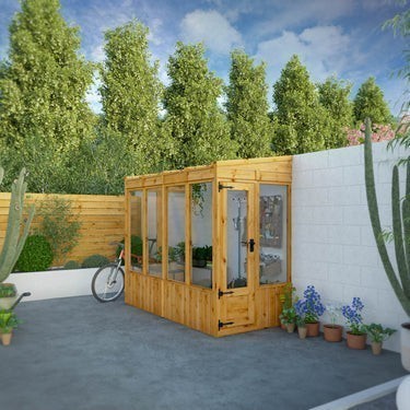 8 x 4 Woodsman Pent Lean-To Greenhouse - Glass