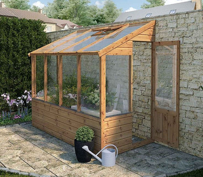 Evesham Wooden Lean-To Greenhouse 8'x4'