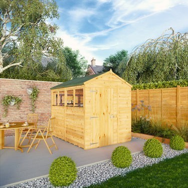 Mercia Premium Woodsman Shiplap Apex Shed 8'x6' - Styrene Windows