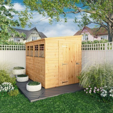 Mercia Premium Woodsman Shiplap Pent Shed 8'x6' - Styrene Windows