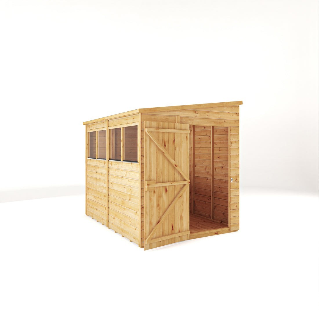 Mercia Premium Woodsman Shiplap Pent Shed 8'x6' - Styrene Windows