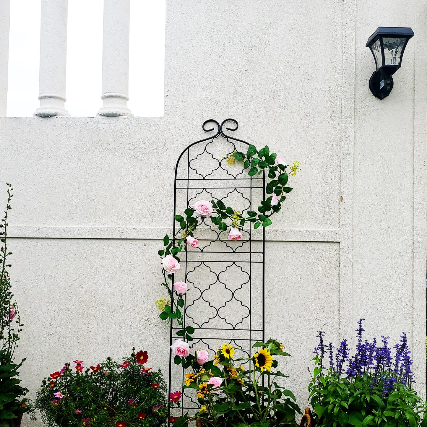 SCENDOR Garden Trellis for Vines and Climbing Plants Outdoor, Iron Wire Lattices Grid Panels for Potted Climbing Pergola Cucumber Tomato Rose