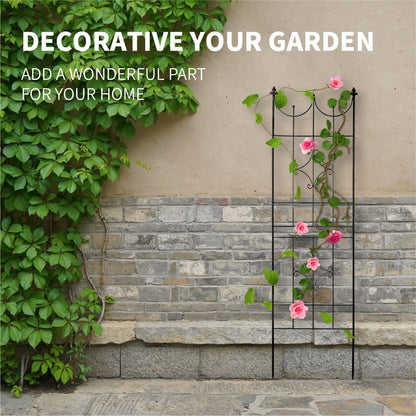 SCENDOR 1 Pack Garden Trellis, 70"H x 20"W Gardening Trellis, Garden Climbing Aid for Plants, Rustproof Metal Arch Trellises Vines Plant Support for