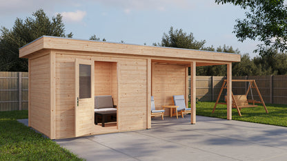 Lugarde Select - Edinburgh Modern log Cabin 300x250cm with 400cm Canopy