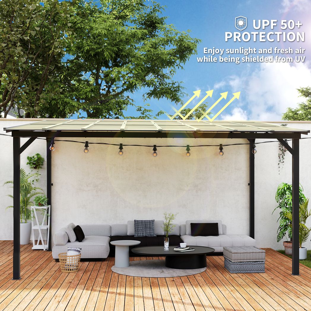 3 x 3(m) Pergola Kit Gazebo with UPF 50+ and Waterproof Polycarbonate Roof