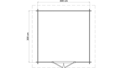 Lugarde Select - Somerset Flat Roof Log Cabin 300x300cm