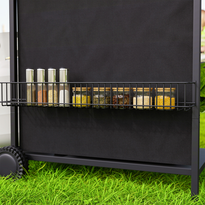 Outsunny 5 Burner Gas Barbecue Grill Portable Gas BBQ Grill with Lid, Black