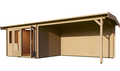 Apex 3m x 6m Log Cabin with Canopy