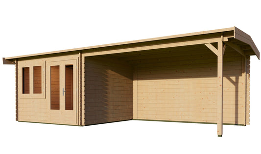 Apex 3m x 6m Log Cabin with Canopy