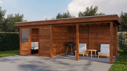 Lugarde Select - Edinburgh Modern log Cabin 300x250cm with 400cm Canopy