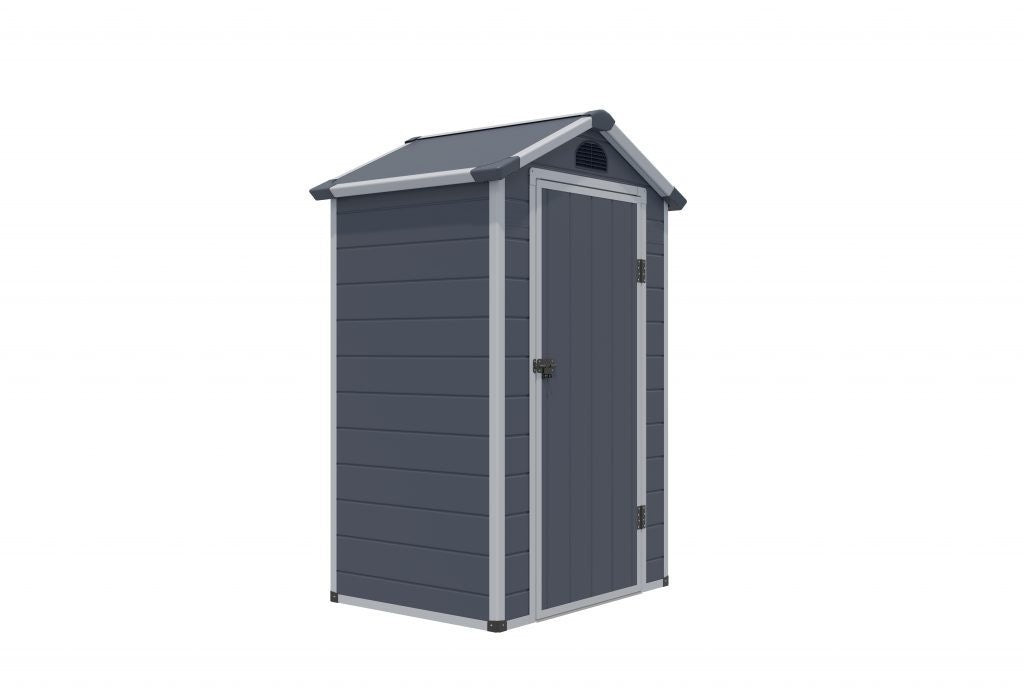 Rowlinson Airevale Apex Plastic Shed 4'x3' - Dark Grey