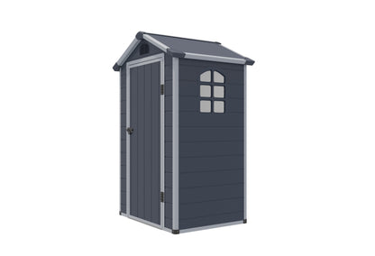Rowlinson Airevale Apex Plastic Shed 4'x3' - Dark Grey