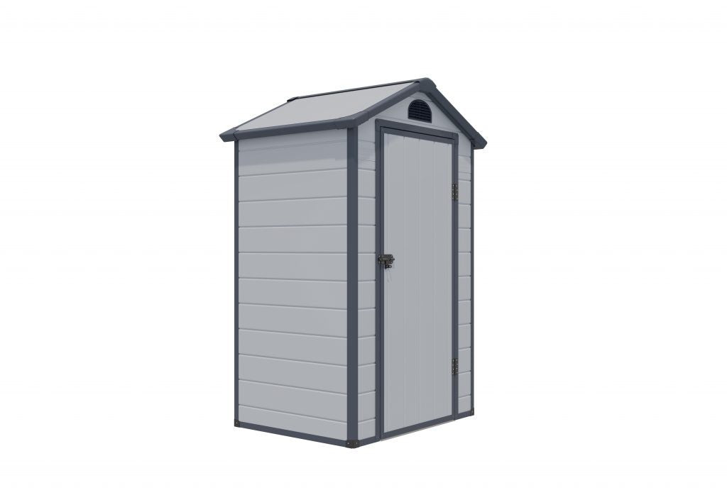 Rowlinson Airevale Apex Plastic Shed 4'x3' - Light Grey