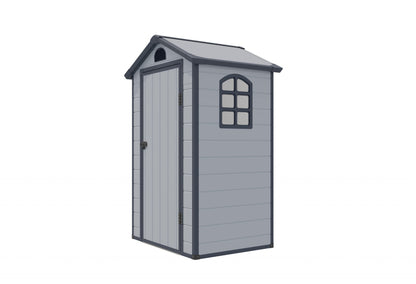 Rowlinson Airevale Apex Plastic Shed 4'x3' - Light Grey