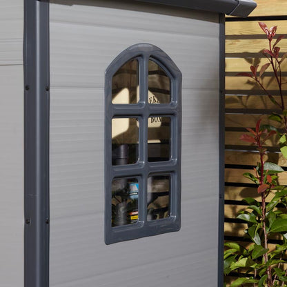 Rowlinson Airevale Apex Plastic Shed 4'x3' - Light Grey