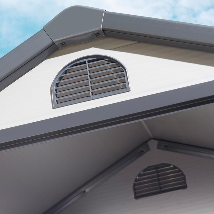 Rowlinson Airevale Apex Plastic Shed 4'x3' - Light Grey