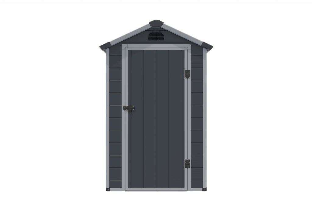 Rowlinson Airevale Apex Plastic Shed 4'x6' - Dark Grey