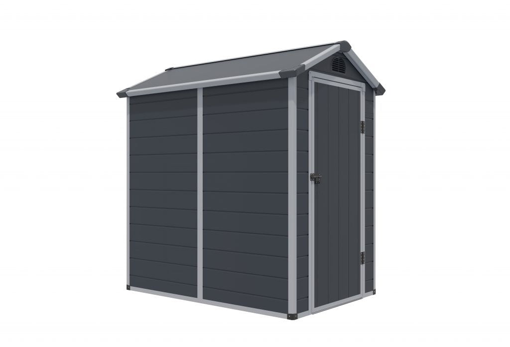 Rowlinson Airevale Apex Plastic Shed 4'x6' - Dark Grey