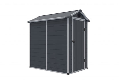 Rowlinson Airevale Apex Plastic Shed 4'x6' - Dark Grey