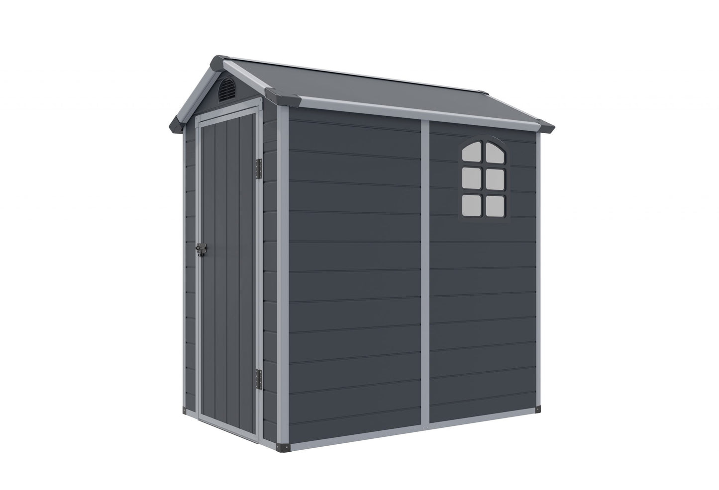 Rowlinson Airevale Apex Plastic Shed 4'x6' - Dark Grey