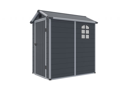 Rowlinson Airevale Apex Plastic Shed 4'x6' - Dark Grey