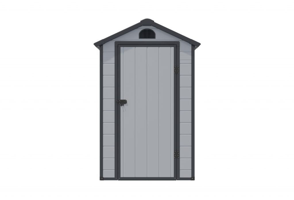 Rowlinson Airevale Apex Plastic Shed 4'x6' - Light Grey
