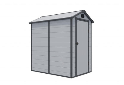 Rowlinson Airevale Apex Plastic Shed 4'x6' - Light Grey