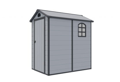 Rowlinson Airevale Apex Plastic Shed 4'x6' - Light Grey