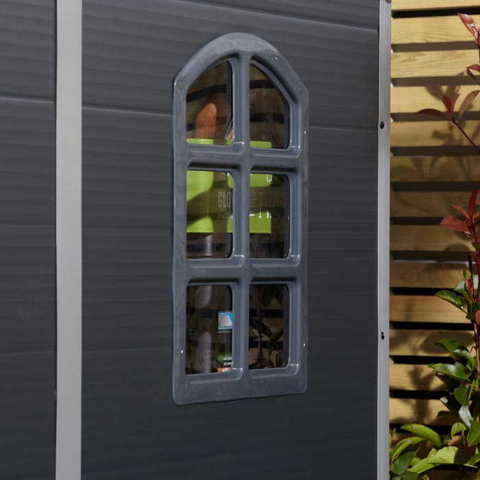 Rowlinson Airevale Apex Plastic Shed 4'x6' - Dark Grey