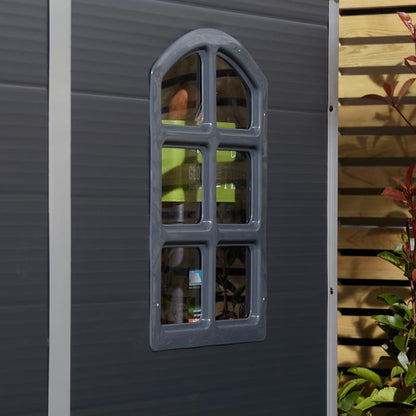Rowlinson Airevale Apex Plastic Shed 4'x6' - Dark Grey
