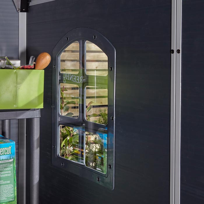 Rowlinson Airevale Apex Plastic Shed 4'x3' - Dark Grey