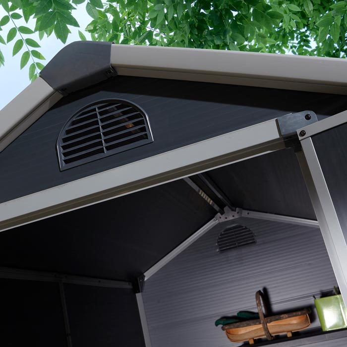 Rowlinson Airevale Apex Plastic Shed 4'x3' - Dark Grey