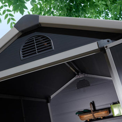 Rowlinson Airevale Apex Plastic Shed 4'x3' - Dark Grey