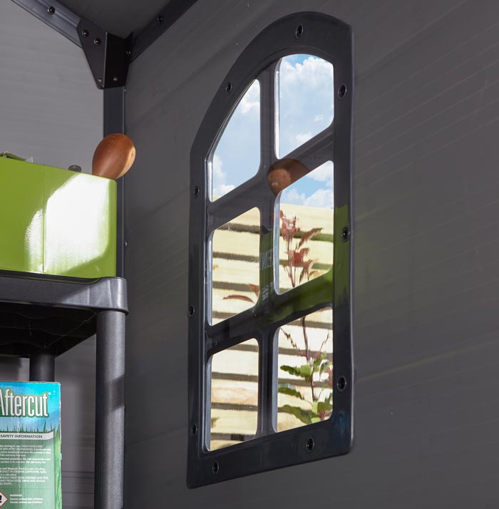 Rowlinson Airevale Apex Plastic Shed 4'x6' - Light Grey