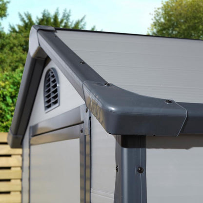 Rowlinson Airevale Apex Plastic Shed 4'x6' - Light Grey