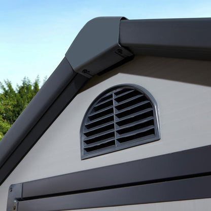 Rowlinson Airevale Apex Plastic Shed 4'x6' - Light Grey