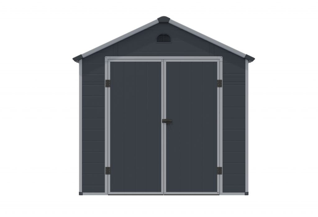 Rowlinson Airevale Apex Plastic Shed 8'x6' - Dark Grey