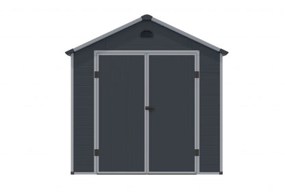 Rowlinson Airevale Apex Plastic Shed 8'x6' - Dark Grey