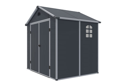 Rowlinson Airevale Apex Plastic Shed 8'x6' - Dark Grey